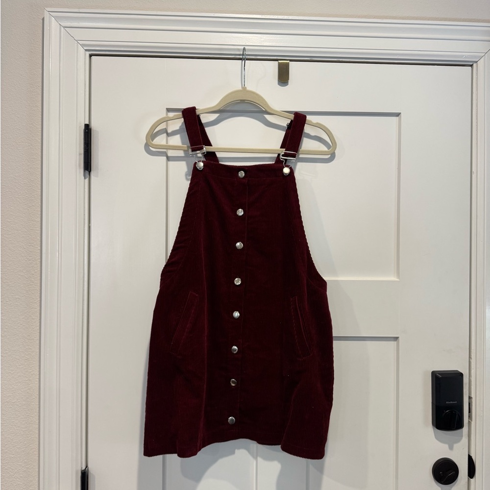 Miami Burgundy Corduroy Button-Front Dress